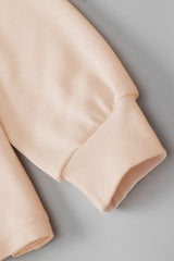 Beige Frill Exposed Seam Cowl Neck Oversized Sweatshirt Sweatshirts & Hoodies JT's Designer Fashion