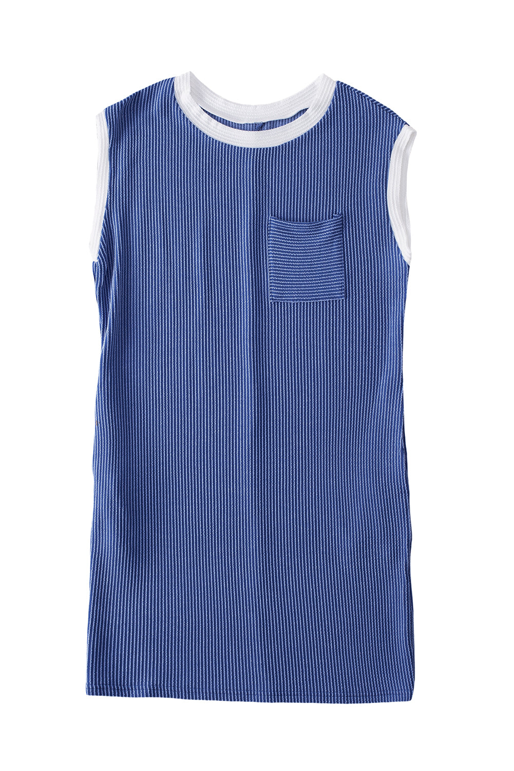 Sail Blue Rib Textured Cap Sleeve T-Shirt Dress T Shirt Dresses JT's Designer Fashion