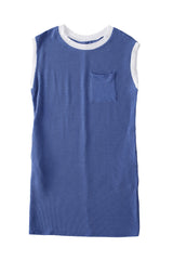 Sail Blue Rib Textured Cap Sleeve T-Shirt Dress T Shirt Dresses JT's Designer Fashion