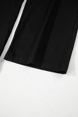 Black Spaghetti Straps Shirred Bodice Pocketed Wide Leg Jumpsuit Jumpsuits & Rompers JT's Designer Fashion