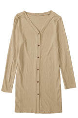 Solid Color Open-Front Buttons Cardigan Sweaters & Cardigans JT's Designer Fashion