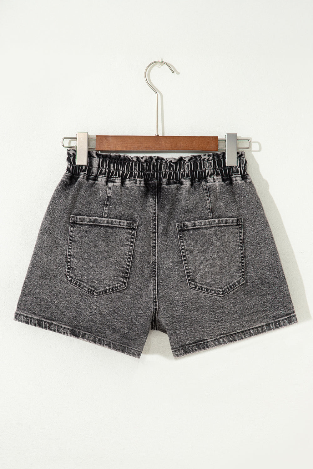 High-rise Drawstring High Waist Casual Denim Shorts with Pockets Denim Shorts JT's Designer Fashion