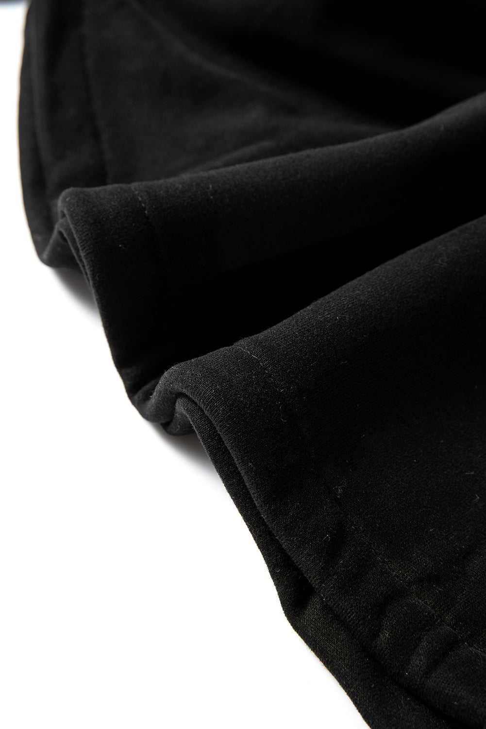 Black Fleece Lined Half Zipper Kangaroo Pockets Loose Hoodie Sweatshirts & Hoodies JT's Designer Fashion