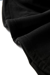 Black Fleece Lined Half Zipper Kangaroo Pockets Loose Hoodie Sweatshirts & Hoodies JT's Designer Fashion