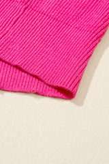 Rose Red Heart Shape Drop Shoulder Round Neck Sweater Sweaters JT's Designer Fashion