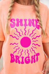 Pink SHINE BRIGHT Graphic Casual Tee Graphic Tees JT's Designer Fashion