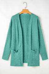 Canton Solid Textured Open Front Cardigan with Pocket Cardigans JT's Designer Fashion