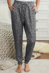 Gray Breezy Leopard Joggers Pants & Culotte JT's Designer Fashion