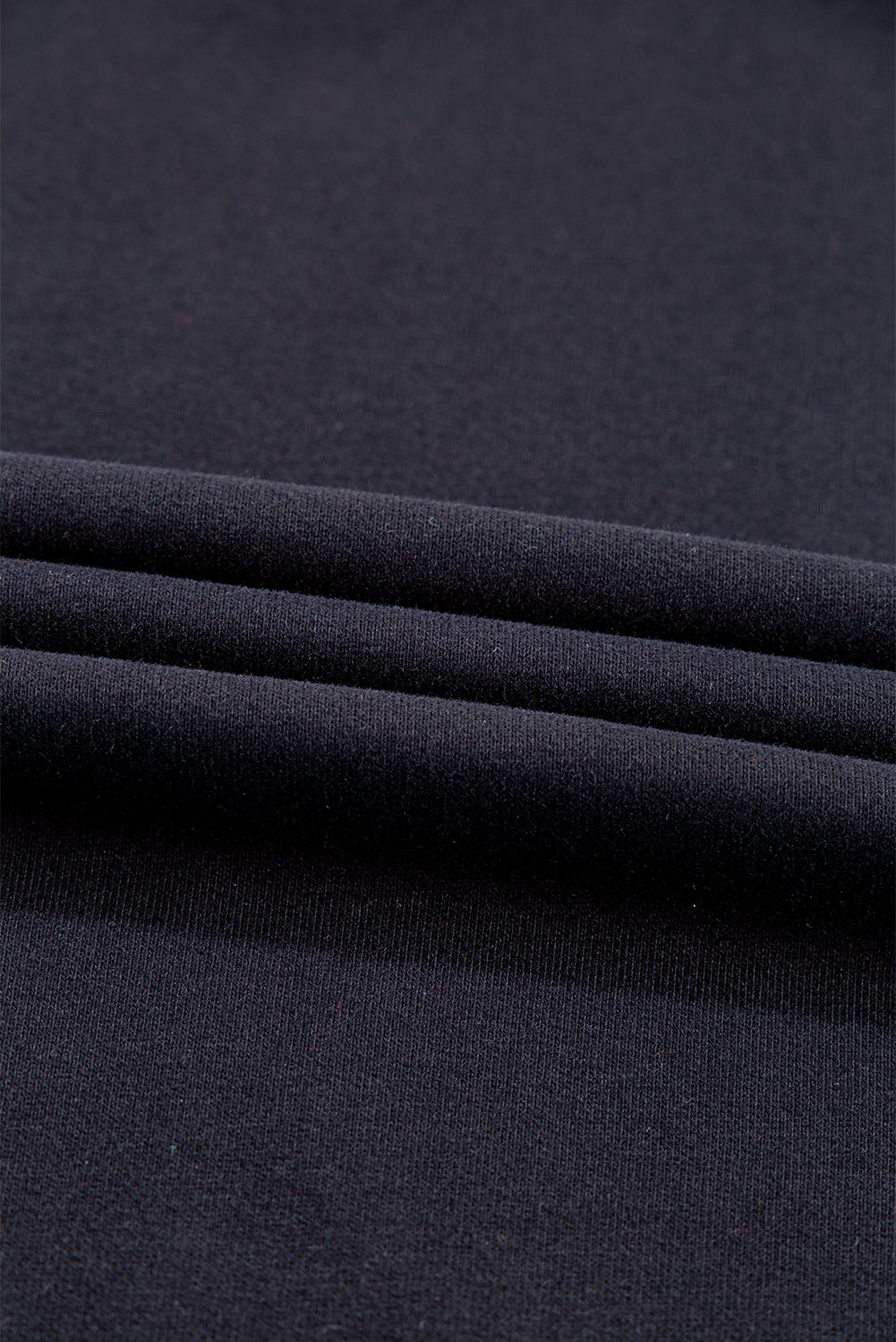 Black Plain Drop Shoulder Crewneck Pullover Sweatshirt Sweatshirts & Hoodies JT's Designer Fashion