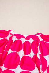 Rose Polka Dot Flutter Sleeve Notched Neck Tiered Flowy Dress Mini Dresses JT's Designer Fashion