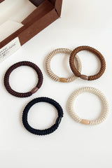 Camel 5Pcs Solid High Elastic Hair Tie Headwear JT's Designer Fashion