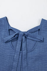 Ashleigh Blue Knot Scoop Back Ruffle Hem Sleeveless Mini Dress Mini Dresses JT's Designer Fashion