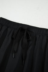 Black Drawstring High Waist Lined Tennis Skorts Skirts & Petticoat JT's Designer Fashion