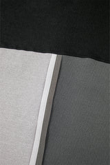 Gray Colorblock Ribbed Collared Oversized Sweatshirt Sweatshirts & Hoodies JT's Designer Fashion