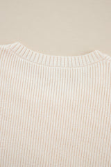 Beige Tinsel Holly Jolly Graphic Classic Sweater Sweaters JT's Designer Fashion