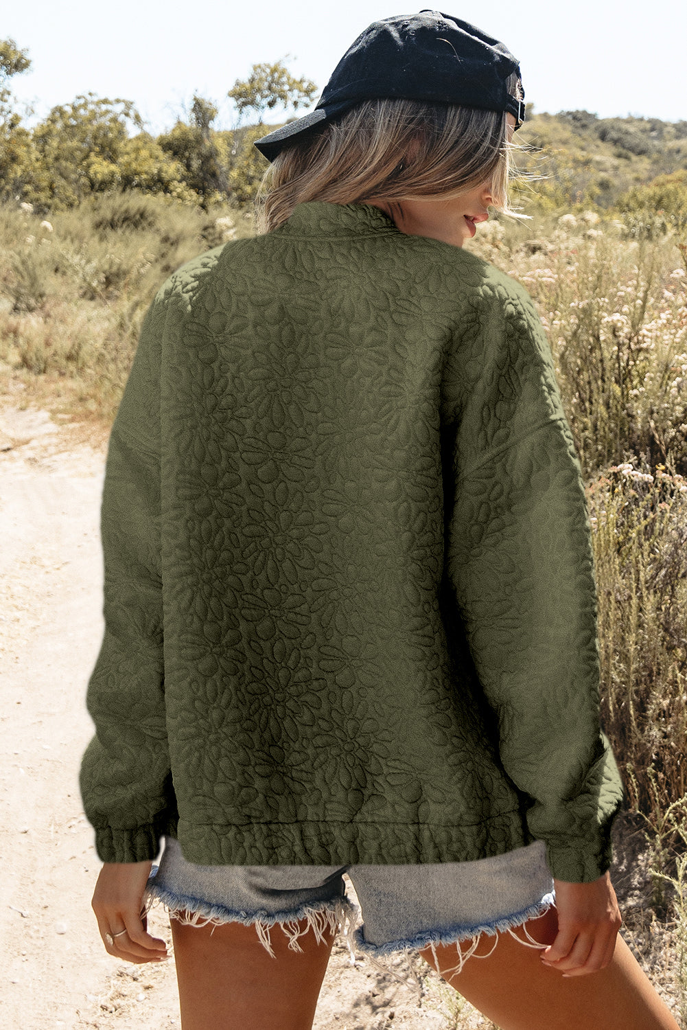 Jungle Green Floral Quilted Jacket Jackets JT's Designer Fashion