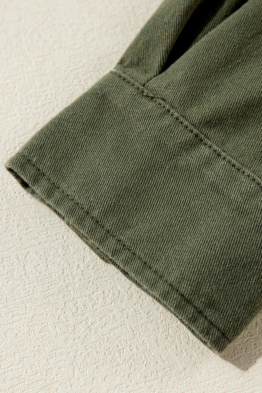 Moss Green Snap Button Zipper Tight Waist Collared Jacket Jackets JT's Designer Fashion