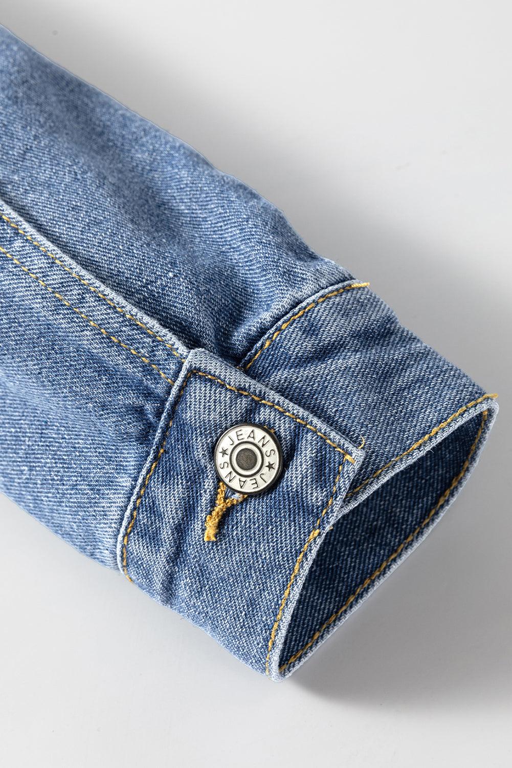 Light Blue Washed Oversize Pocketed Denim Jacket Denim Jackets JT's Designer Fashion