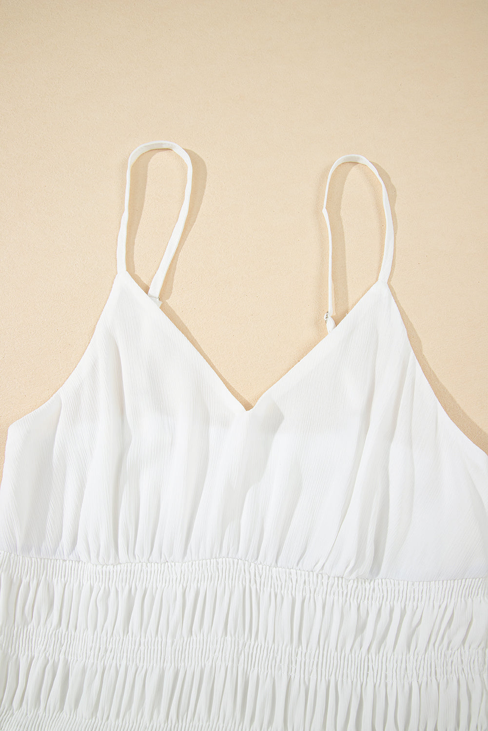 White Spaghetti Straps High Waist Elegant Long Dress Maxi Dresses JT's Designer Fashion