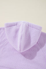 Lavendula Zipped Patch Pocket Fuzzy Drawstring Hoodie Sweatshirts & Hoodies JT's Designer Fashion