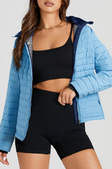 Myosotis Solid Color Quilted Zip-up Puffer Jacket Jackets JT's Designer Fashion