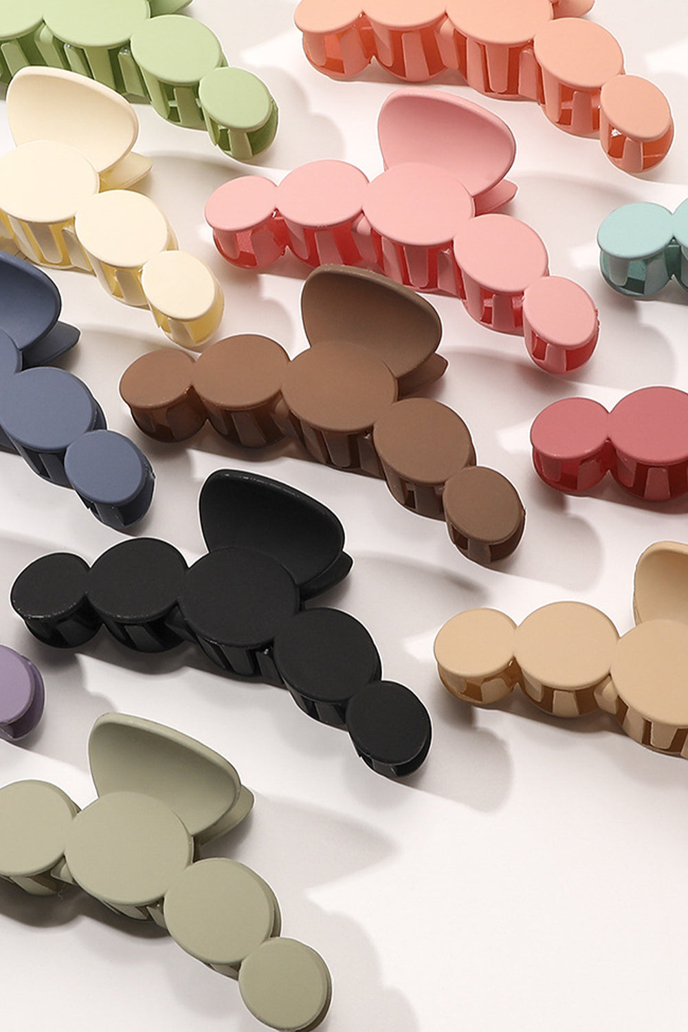 Black Minimalist 5 Circles Frosted Hair Claw Clip Headwear JT's Designer Fashion