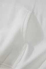 White Fleece Lined Kangaroo Pocket Drawstring Chunky Hoodie Sweatshirts & Hoodies JT's Designer Fashion