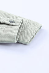 Sky Blue Raw Hem Flap Pockets Cropped Corduroy Jacket Jackets JT's Designer Fashion