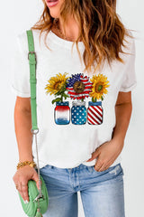 Graphic Round Neck Short Sleeve T-Shirt Graphic Tees JT's Designer Fashion