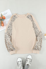 Leopard Print Pullover Top Long Sleeve Tops JT's Designer Fashion