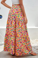 Yellow Boho Floral Print Long Skirt Bottoms JT's Designer Fashion