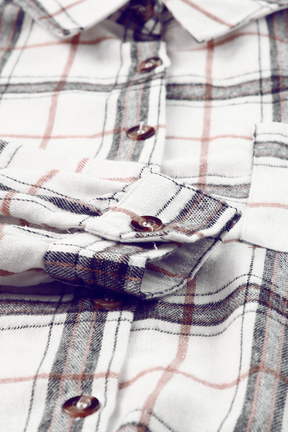 White Oversized Plaid Pattern Shacket with Slits Plaid Shackets JT's Designer Fashion