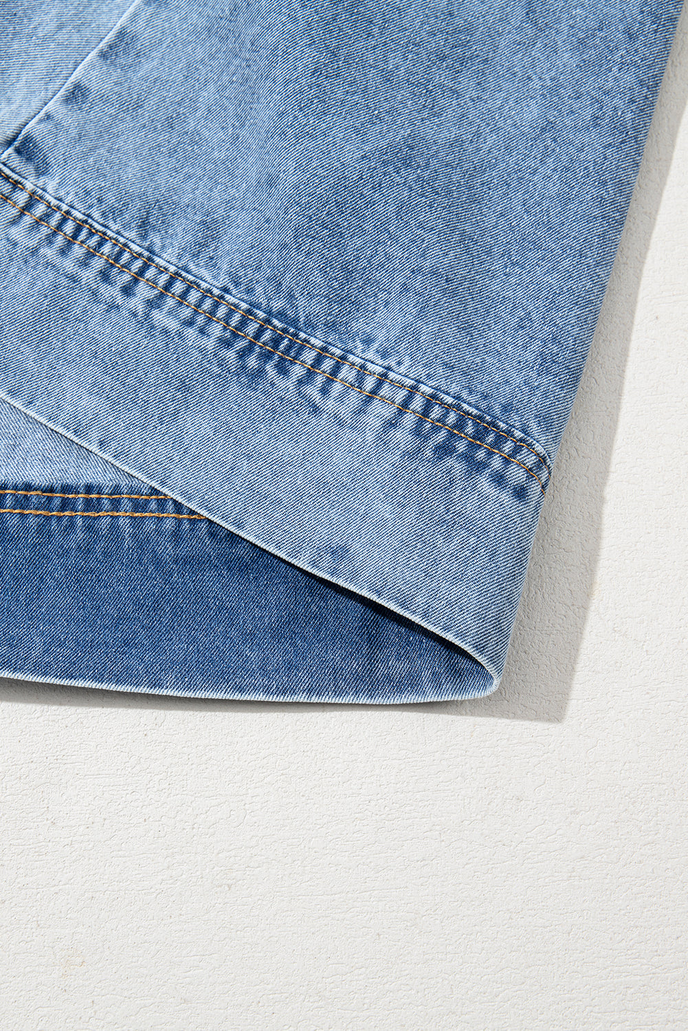 Beau Blue Short Sleeve Collared Patched Pocket Denim Mini Dress Mini Dresses JT's Designer Fashion