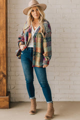 Multicolor Brushed Checked Western Buttoned Jacket Jackets JT's Designer Fashion