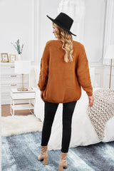 Khaki Chunky Wide Long Sleeve Knit Cardigan Sweaters & Cardigans JT's Designer Fashion