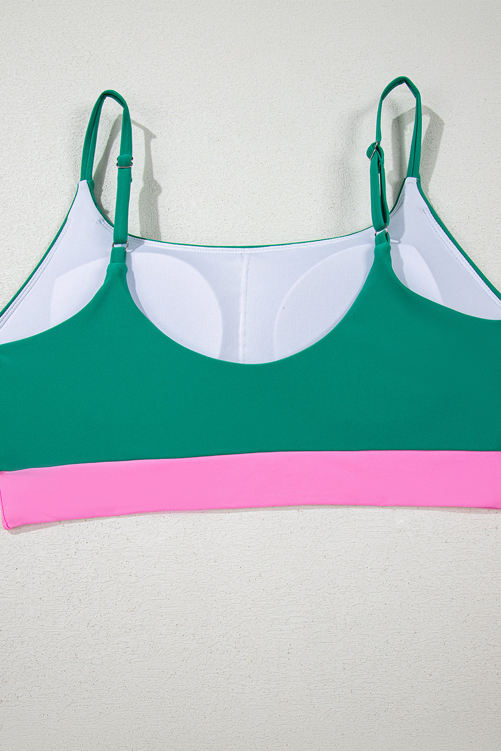 Sea Green Contrast Trim Colorblock Patchwork High Waisted Bikini High Waisted Swimsuit JT's Designer Fashion