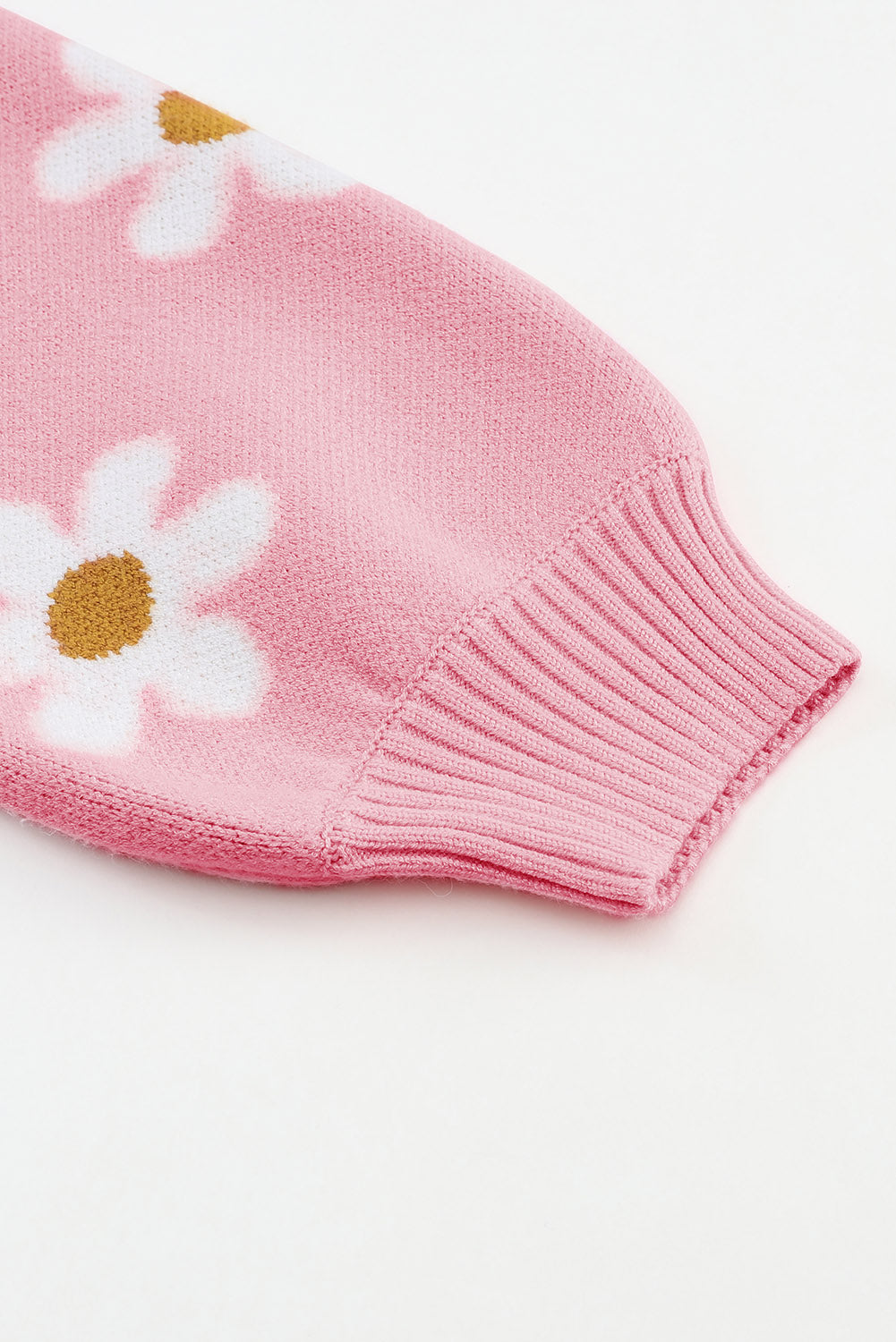 Pink Floral Pattern Drop Shoulder Sweater Sweaters JT's Designer Fashion