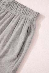 Gray Solid Color Loose Tee 2 Piece Shorts Set Short Sets JT's Designer Fashion
