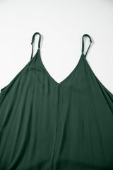 Duffel Green Spaghetti Straps Pocketed Slouchy Long Dress Maxi Dresses JT's Designer Fashion