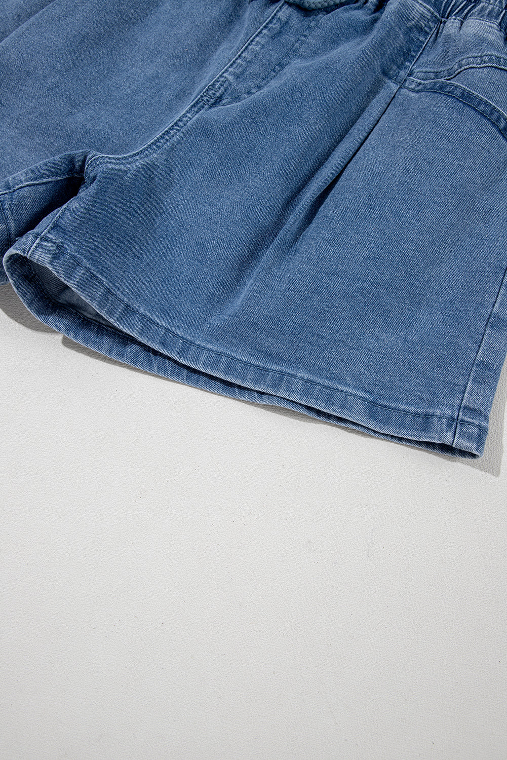 Ashleigh Blue Drawstring High Waist Casual Denim Shorts with Pockets Denim Shorts JT's Designer Fashion