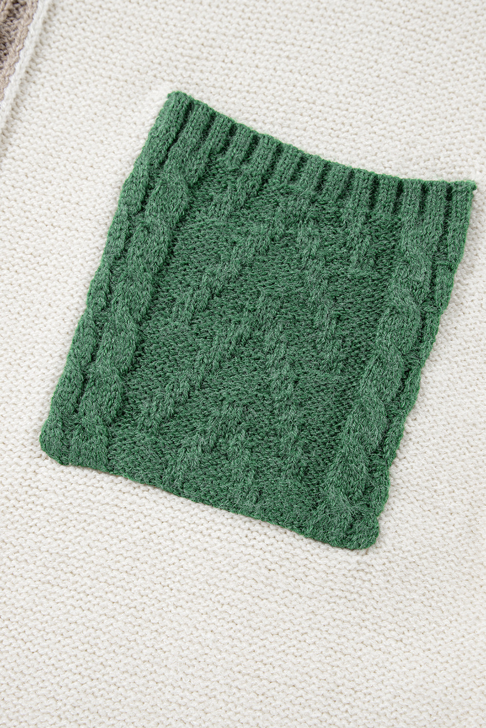 Vineyard Green Colorblock Patched Pocket Drop Shoulder Sweater Sweaters JT's Designer Fashion