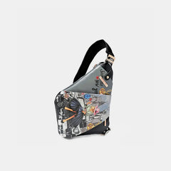 Nicole Lee USA Vegan Leather Leopard & Lip Pattern Crossbody Bag Success in new york One Size Bags JT's Designer Fashion