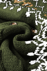 Moss Green Western Fashion Abstract Printed Cardigan Sweater Cardigans JT's Designer Fashion