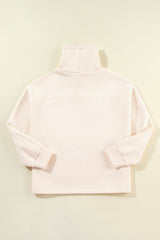 Apricot Drawstring Turtleneck Dolman Sleeve Sweatshirt Sweatshirts & Hoodies JT's Designer Fashion