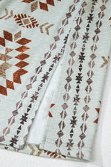 Brown Western Aztec Printed Open Front Long Cardigan Cardigans JT's Designer Fashion