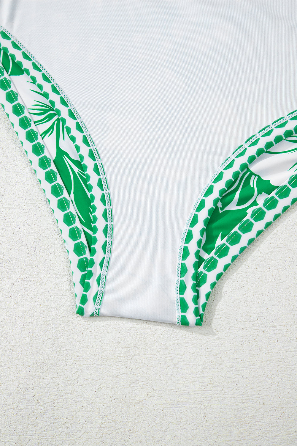 Green Floral Print One Shoulder High Waist Bikini Set Bikinis JT's Designer Fashion
