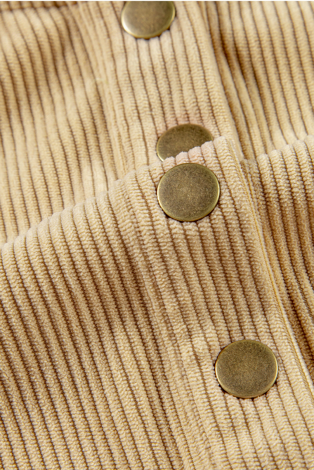 Simply Taupe Solid Ribbed Knit Buttoned Drop Shoulder Oversized Hoodie Sweatshirts & Hoodies JT's Designer Fashion