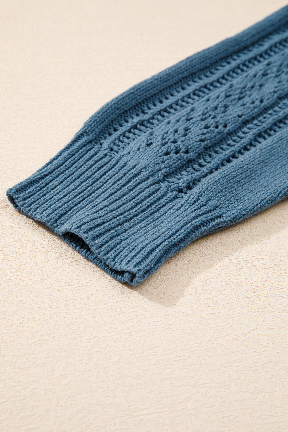 Real Teal Open Knit V Neck Button Front Drop Shoulder Plus Size Cardigan Plus Size Sweaters & Cardigans JT's Designer Fashion