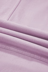 Pink Mineral Wash Exposed Seam Drawstring High Waist Wide Leg Cargo Pants Casual Shorts JT's Designer Fashion