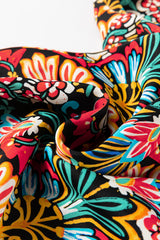 Black Boho Floral Print Thin Straps Sleeveless High Waist Maxi Dress Floral Dresses JT's Designer Fashion